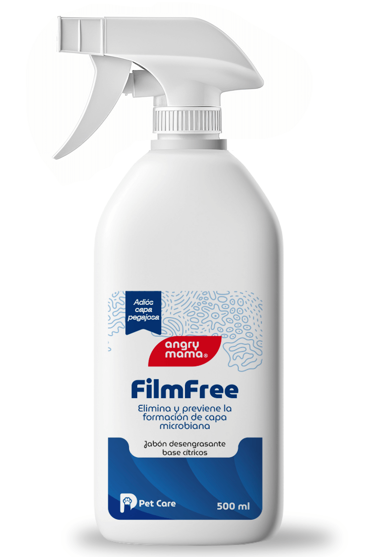 FilmFree - potente jabón desengrasante que elimina y previene la capa microbiana en platos y utensilios.